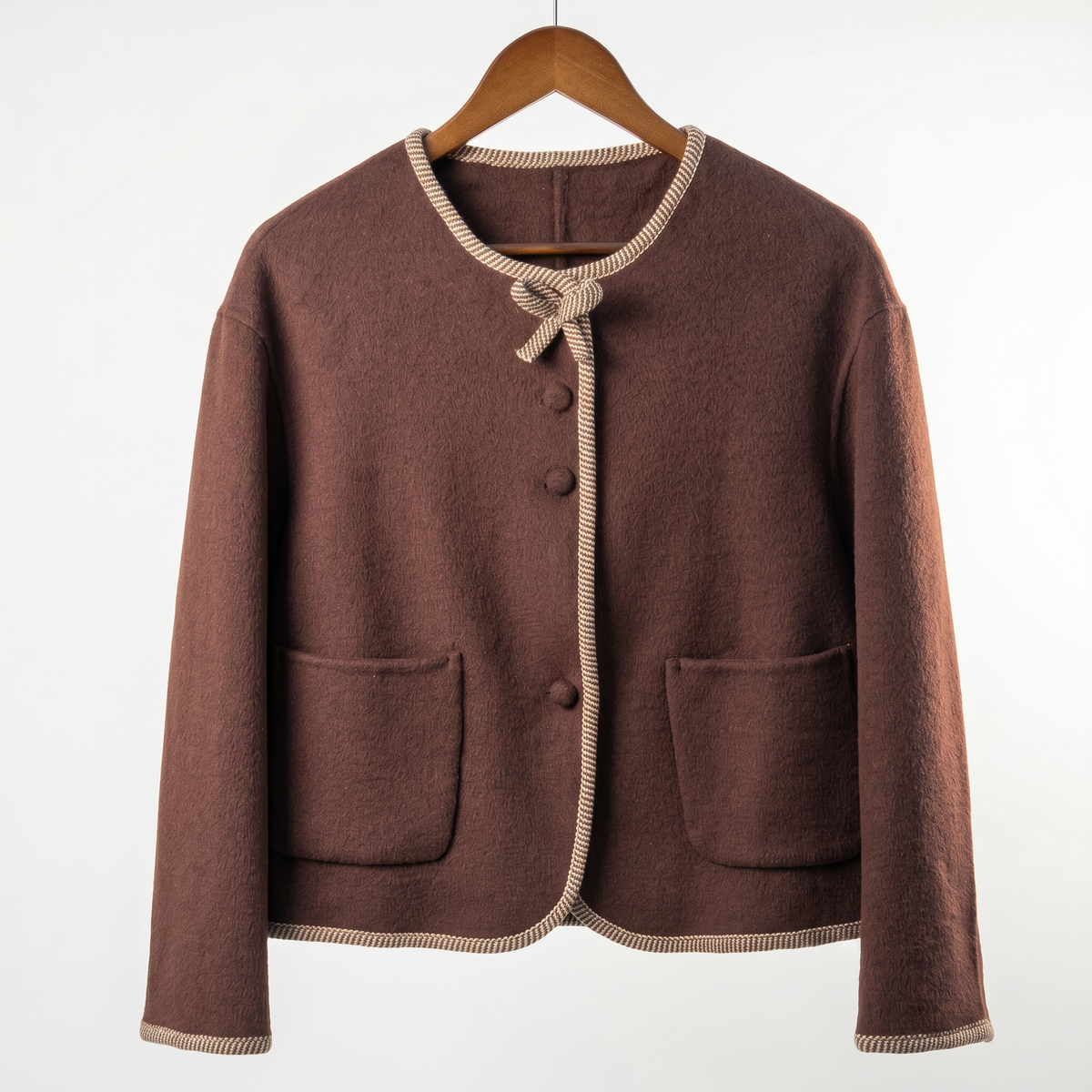 Premium Cashmere-Wool Blend Jacket with Matching Accessory Bag – Modern Tailored Fit