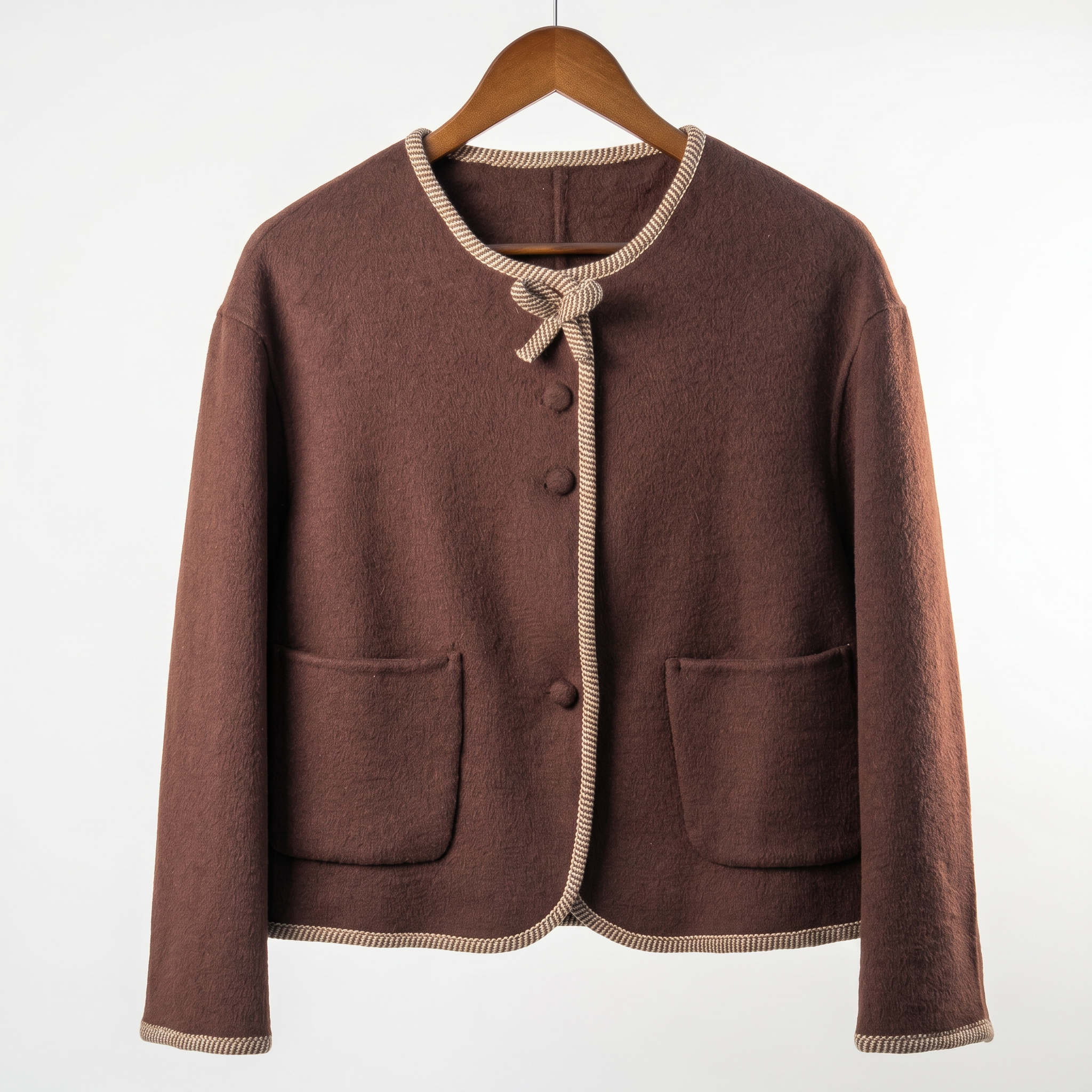 Premium Cashmere-Wool Blend Jacket with Matching Accessory Bag – Modern Tailored Fit