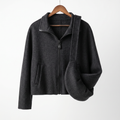 Women's Cashmere-Wool Blend Zip-Up Jacket with Accessory Bag