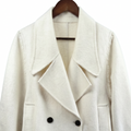 Premium Wool-Camel Down Blend Double-Breasted Cropped Jacket | Minimalist Elegant Outerwear