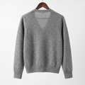 Elegant Embroidered Cashmere-Wool Blend V-Neck Sweater