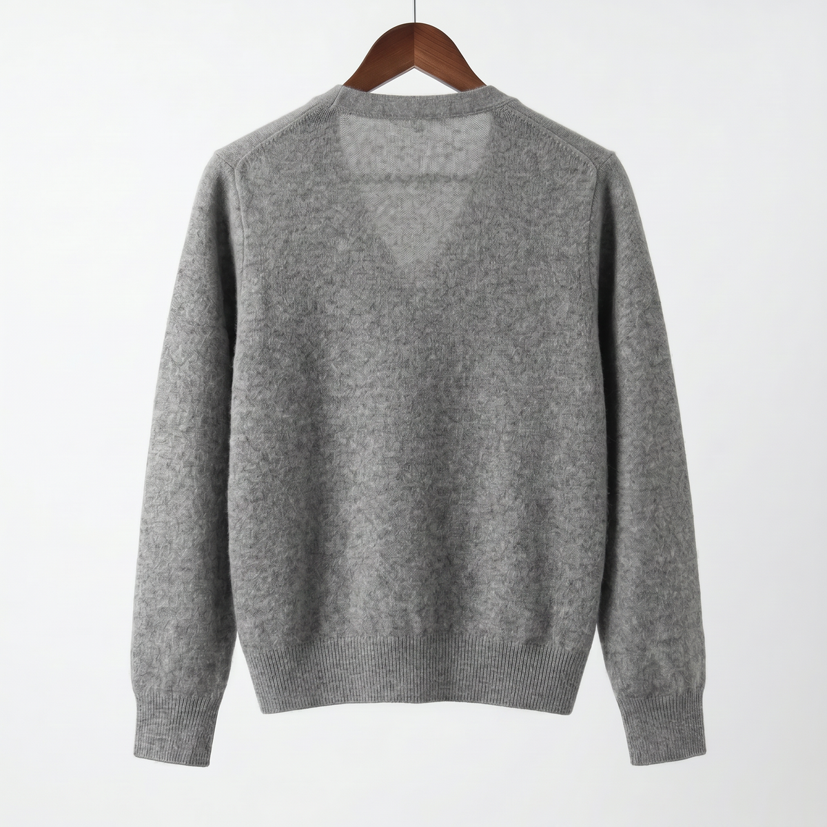 Elegant Embroidered Cashmere-Wool Blend V-Neck Sweater