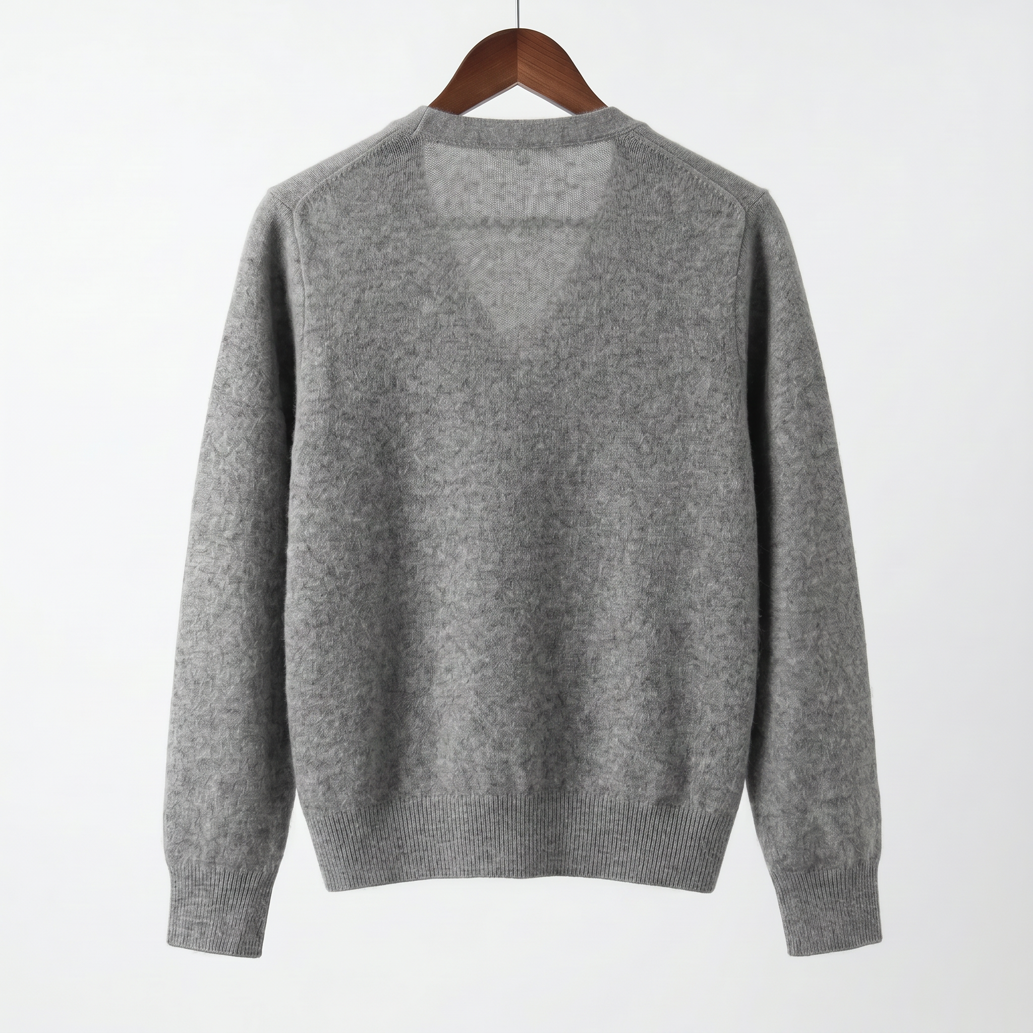 Elegant Embroidered Cashmere-Wool Blend V-Neck Sweater