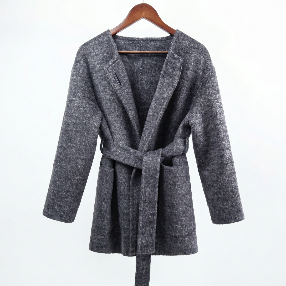 Minimalist Cashmere & Wool Belted Coat