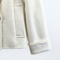 Premium Wool-Camel Down Blend Double-Breasted Cropped Jacket | Minimalist Elegant Outerwear
