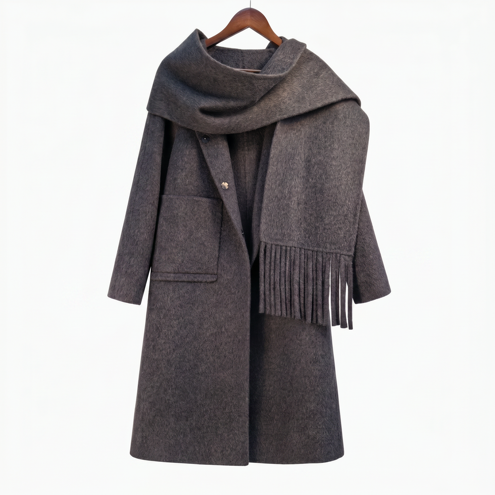 Essential Wool-Camel Blend Scarf-Coat