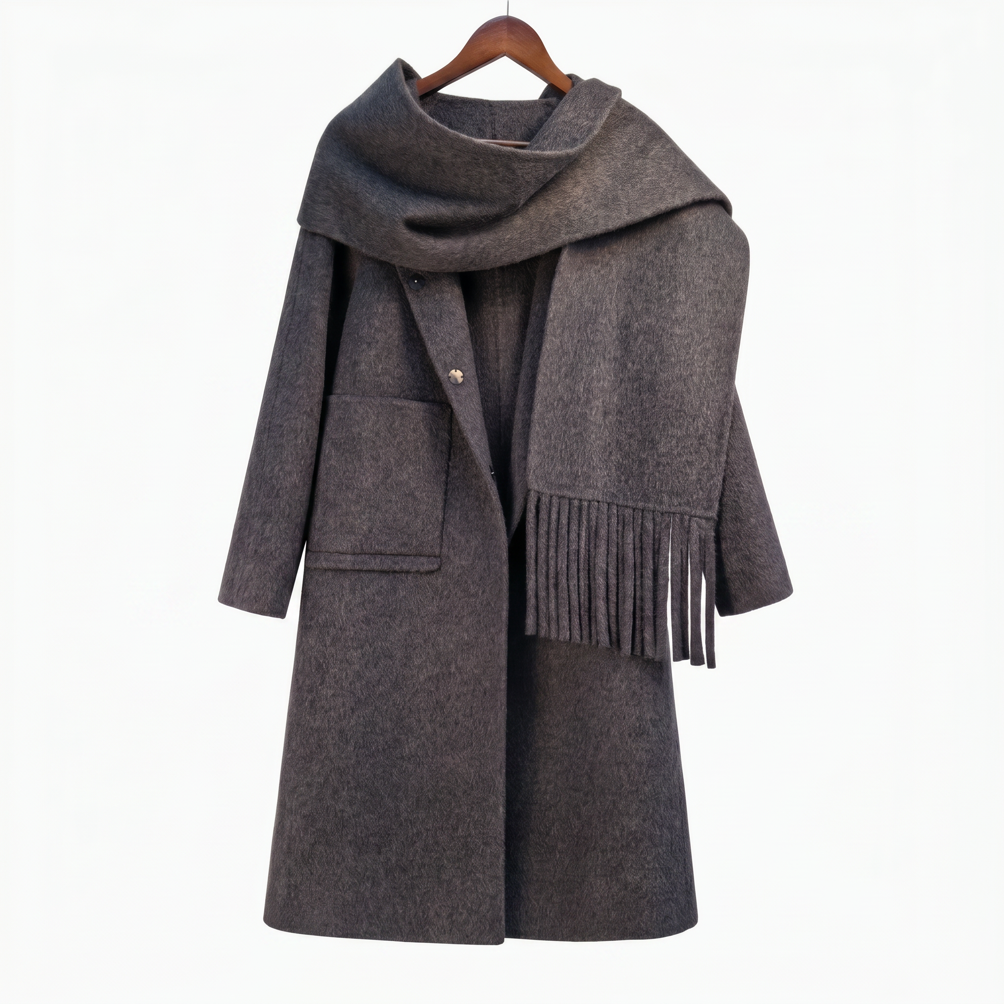 Essential Wool-Camel Blend Scarf-Coat