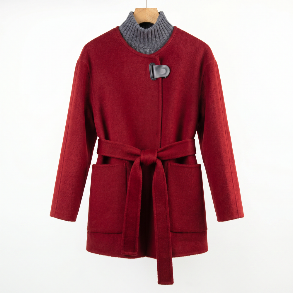Minimalist Cashmere & Wool Belted Coat