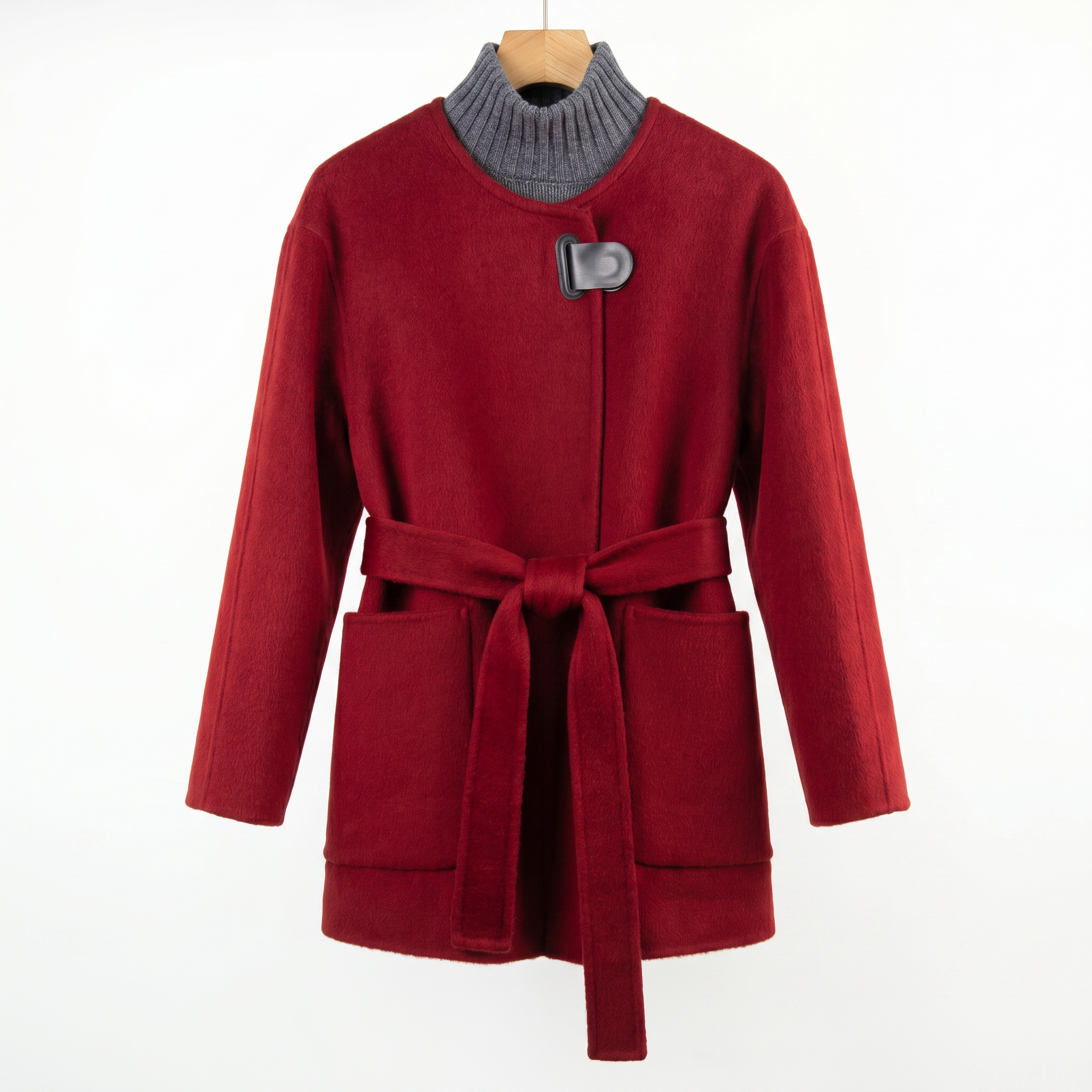Minimalist Cashmere & Wool Belted Coat