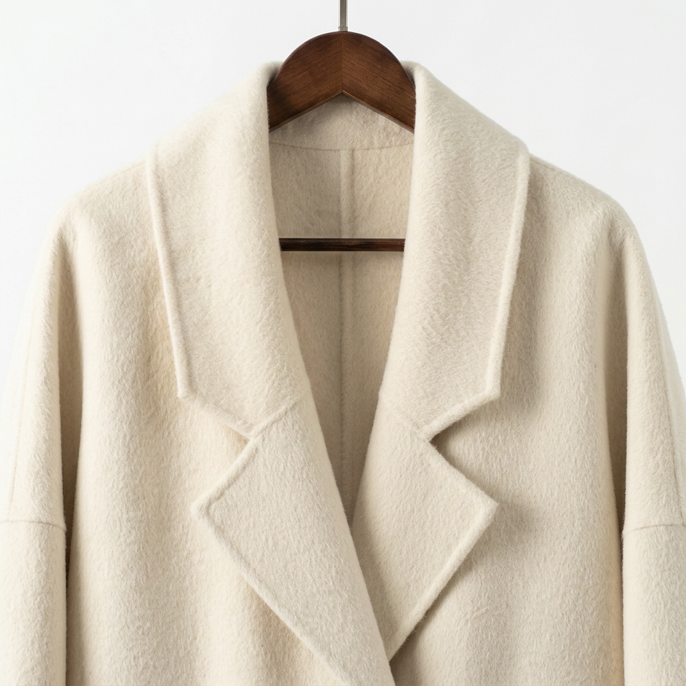 Luxury Wool-Blend Double-Breasted Long Coat