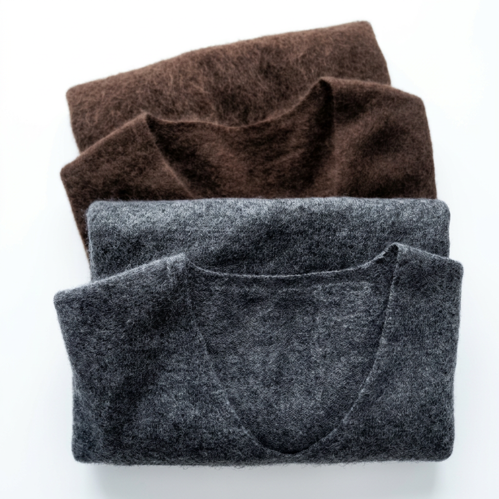 Classic Fuzzy Cashmere-Wool Blend V-Neck Sweater