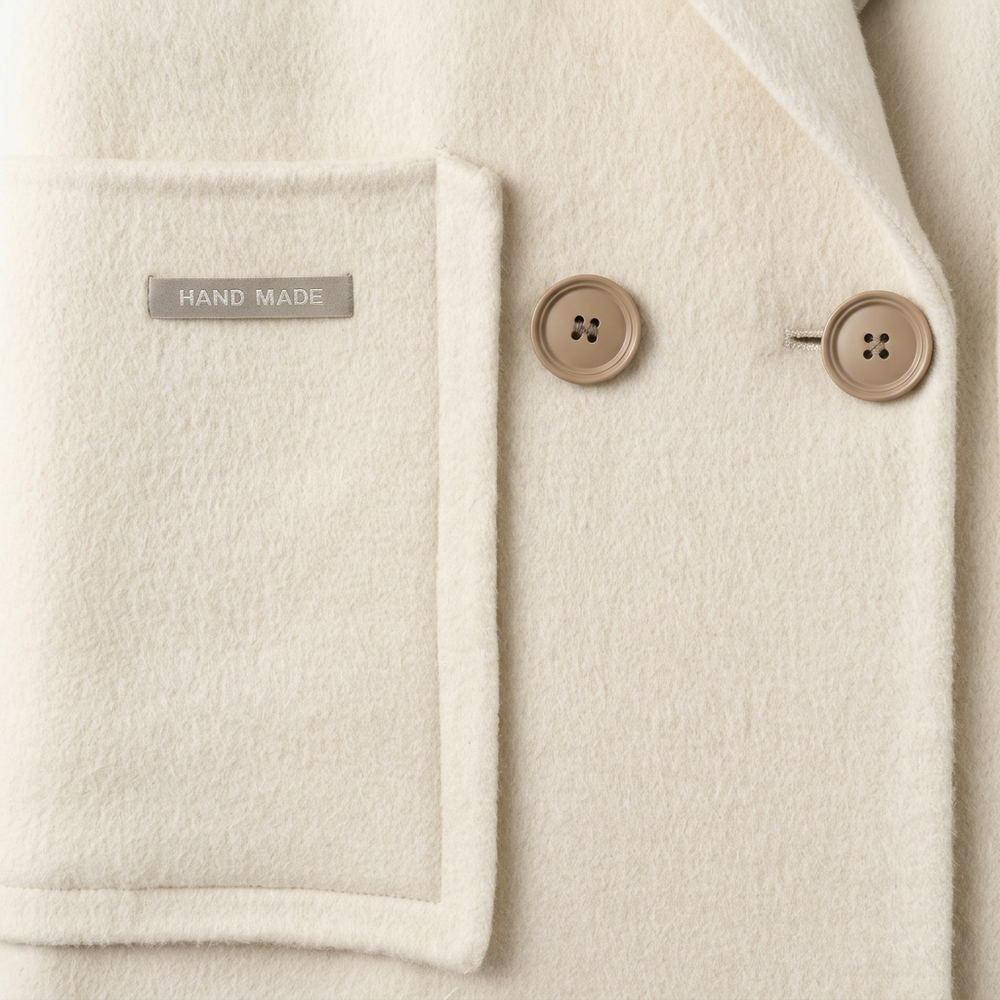 Luxury Wool-Blend Double-Breasted Long Coat