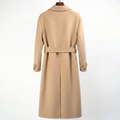 Premium 100% Wool Long Coat with Chain Detail