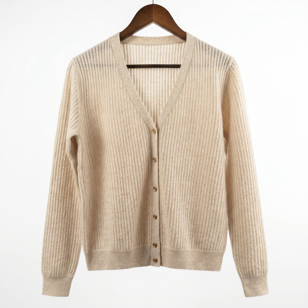 Classic 100% Pure Cashmere Ribbed Knit Sweater
