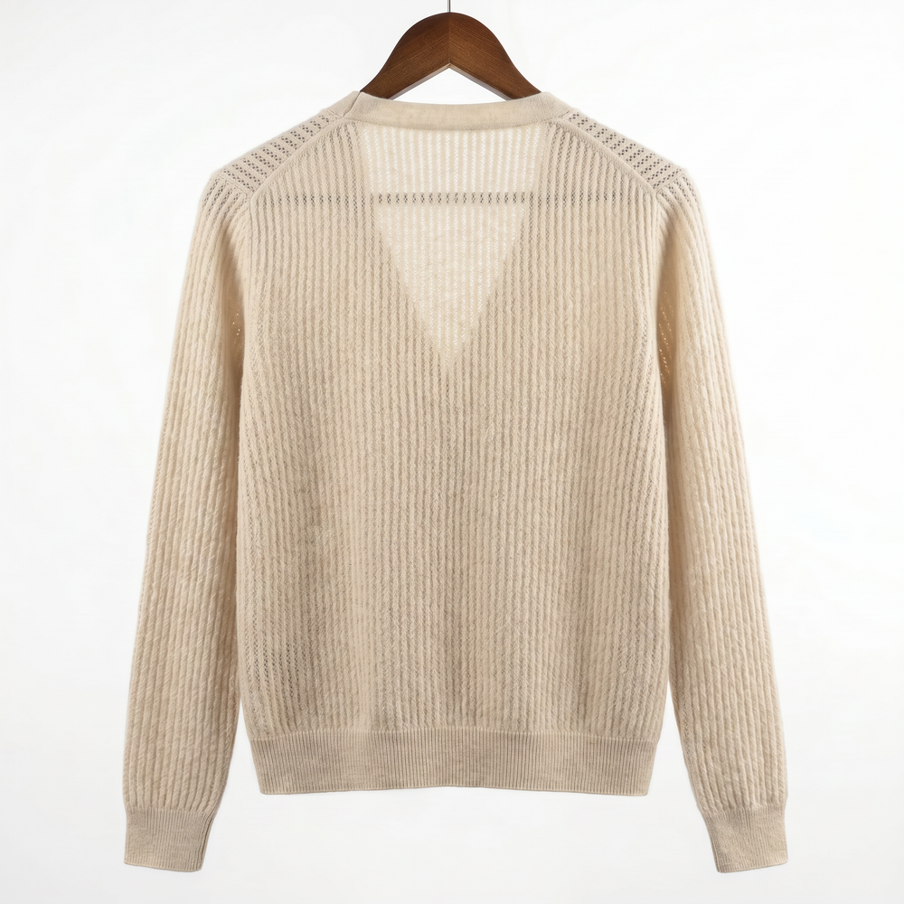 Classic 100% Pure Cashmere Ribbed Knit Sweater