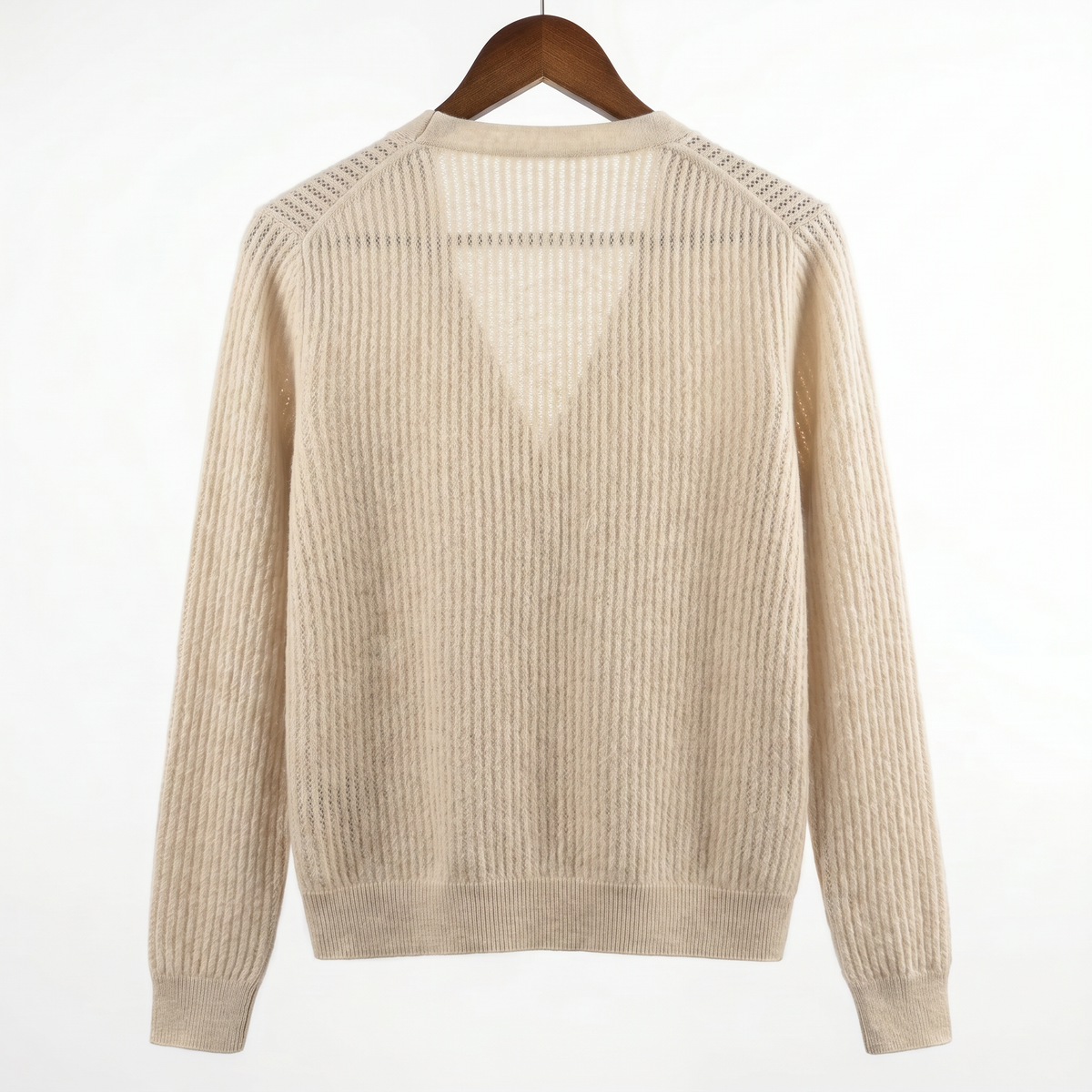 Classic 100% Pure Cashmere Ribbed Knit Sweater
