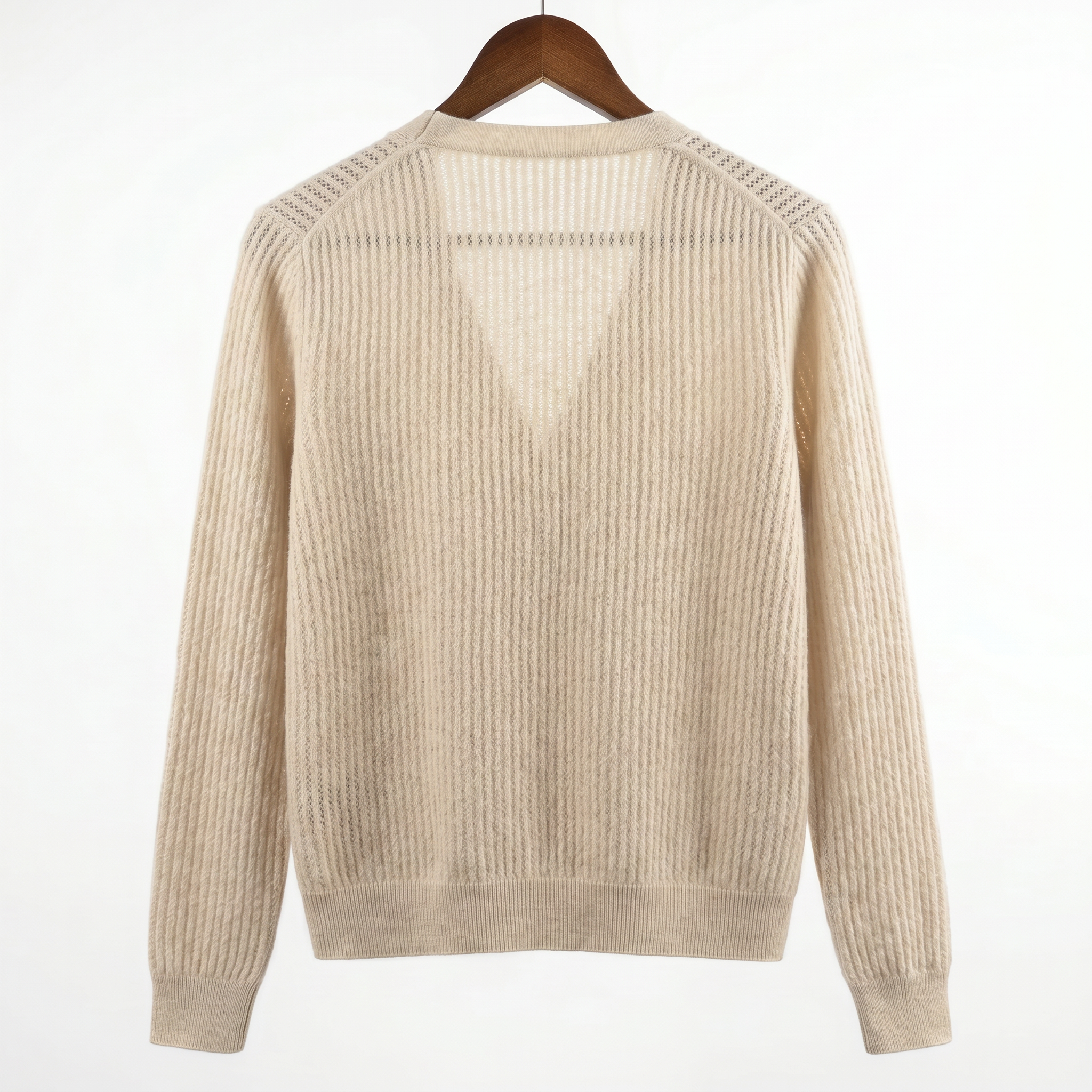 Classic 100% Pure Cashmere Ribbed Knit Sweater