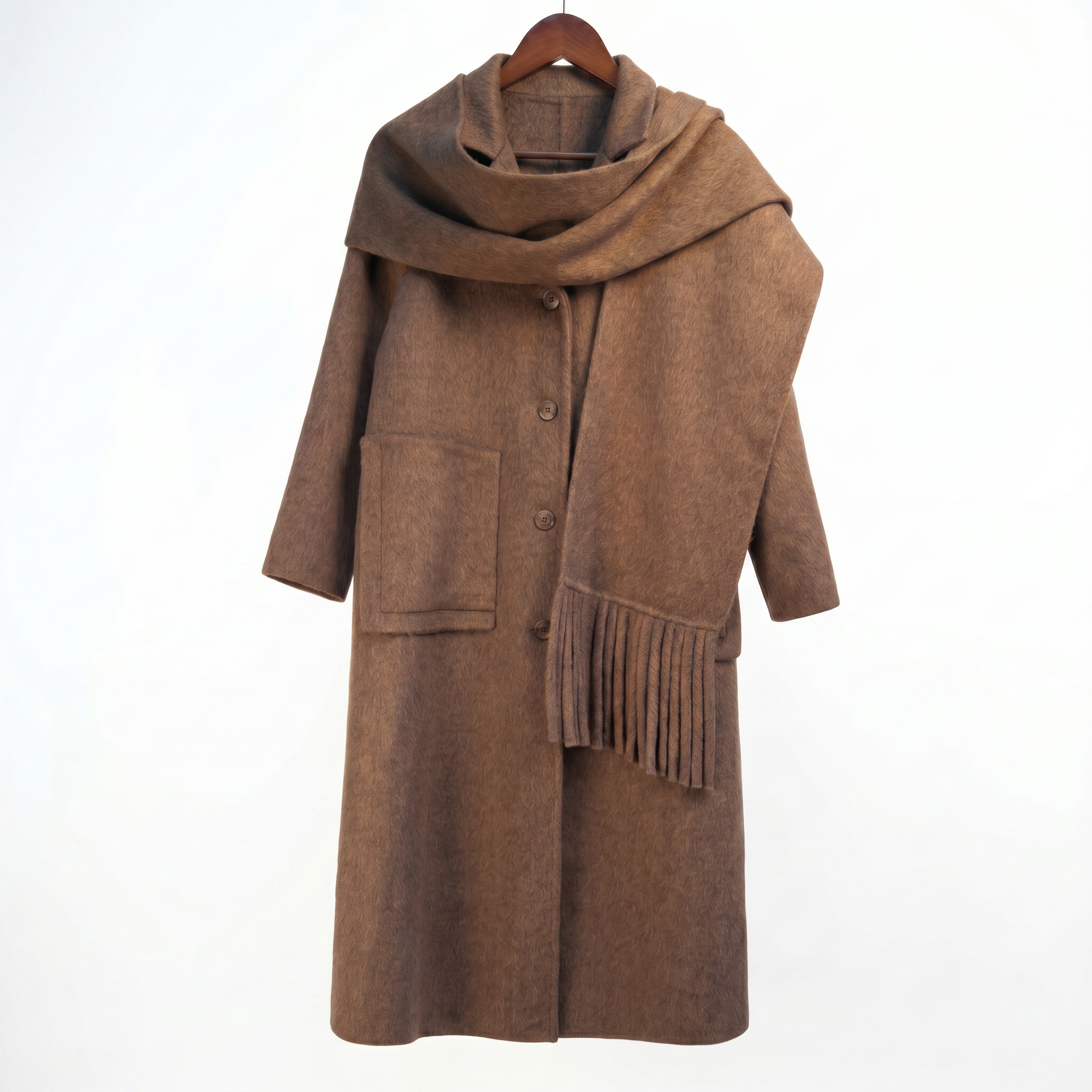 Essential Wool-Camel Blend Scarf-Coat