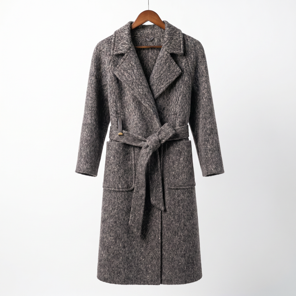 Premium Textured Wool-Alpaca Blend Coat