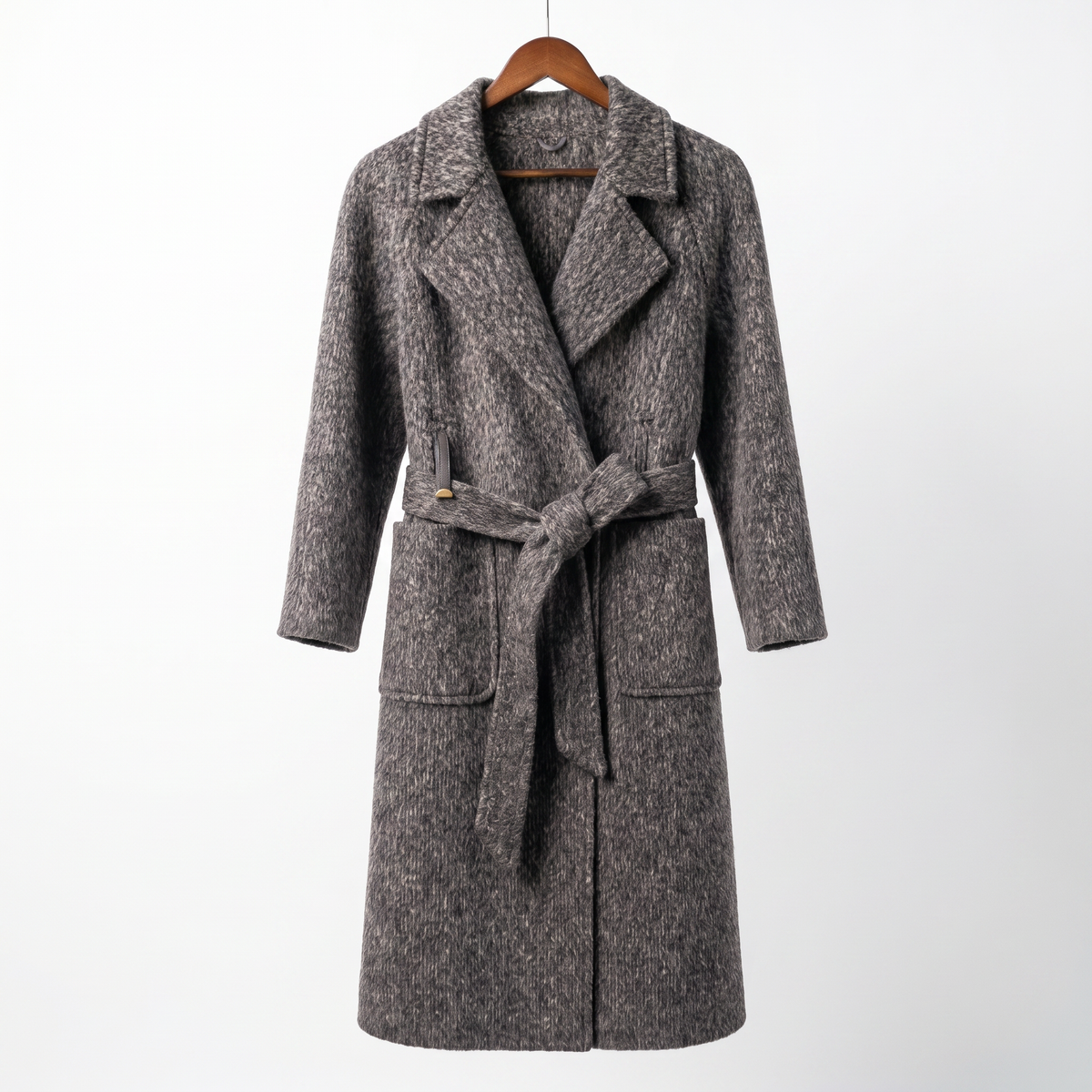 Premium Textured Wool-Alpaca Blend Coat