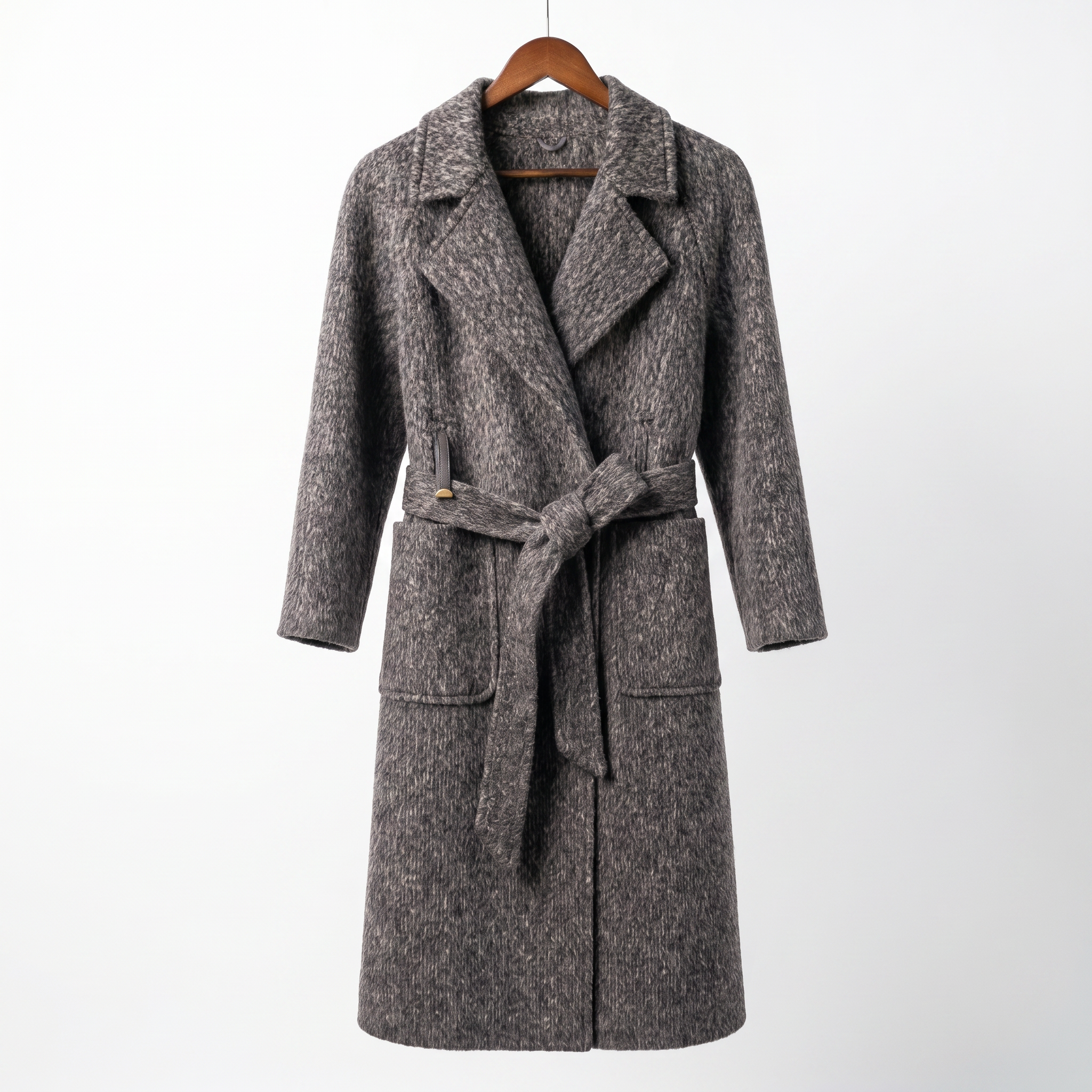 Premium Textured Wool-Alpaca Blend Coat