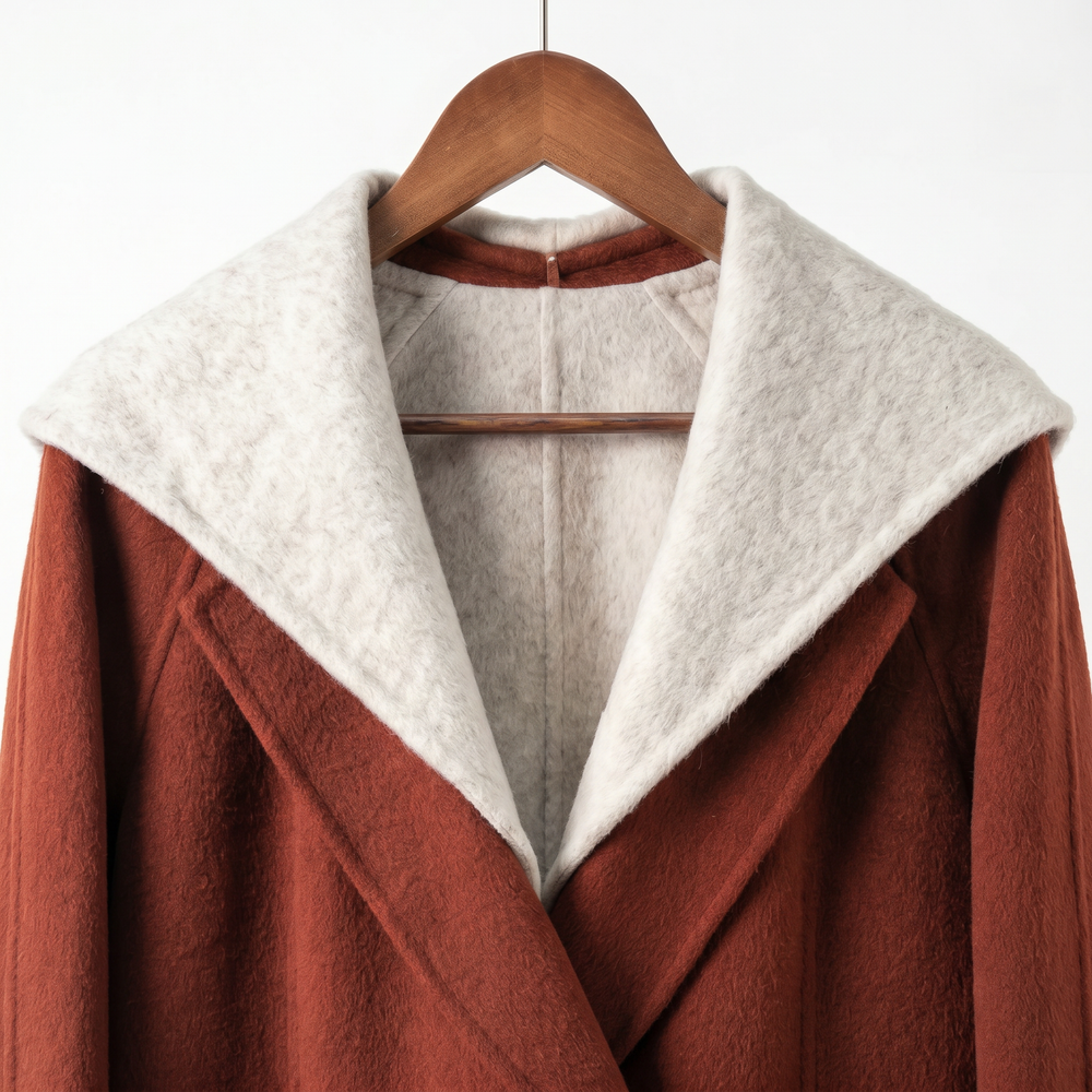 Cashmere-Wool Double-Breasted Blend Coat