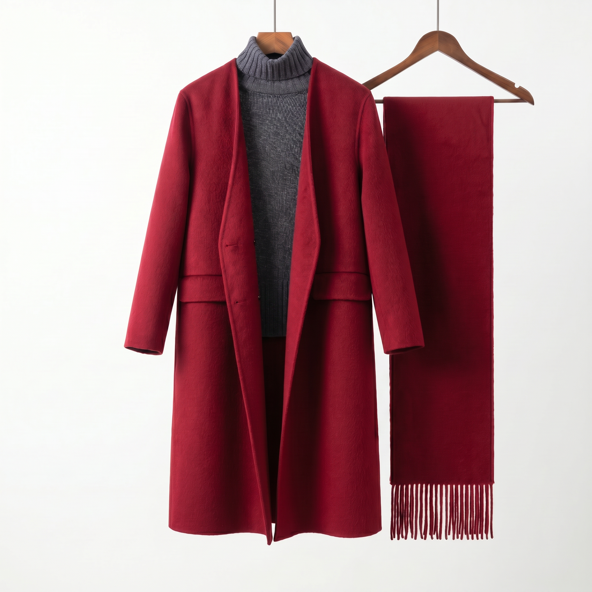 Luxury 90% Australian Wool-Camel Blend Scarf-Coat