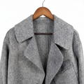 Premium Cashmere-Wool Blend Cropped Jacket with Buckle Detail