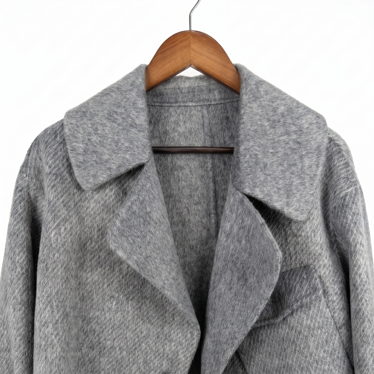 Premium Cashmere-Wool Blend Cropped Jacket with Buckle Detail