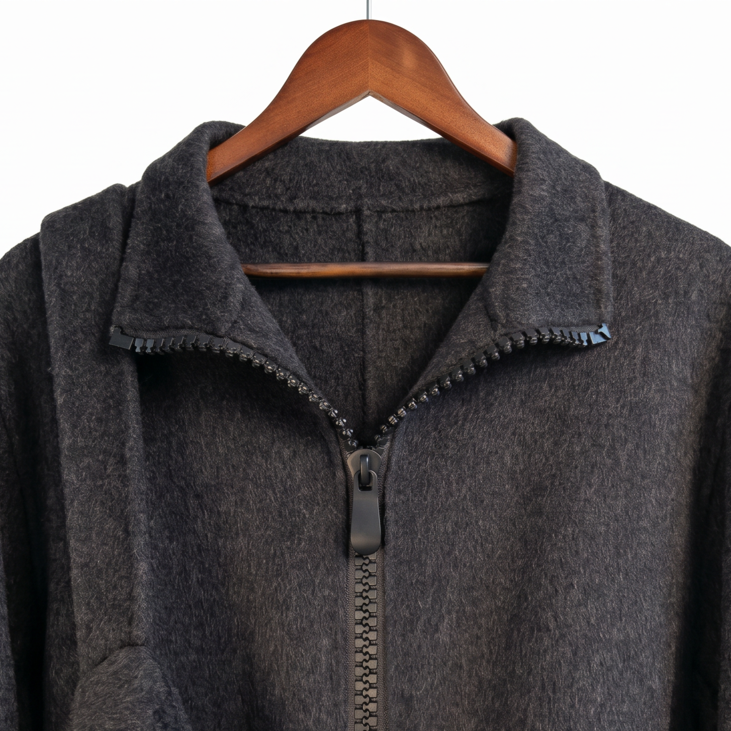 Women's Cashmere-Wool Blend Zip-Up Jacket with Accessory Bag