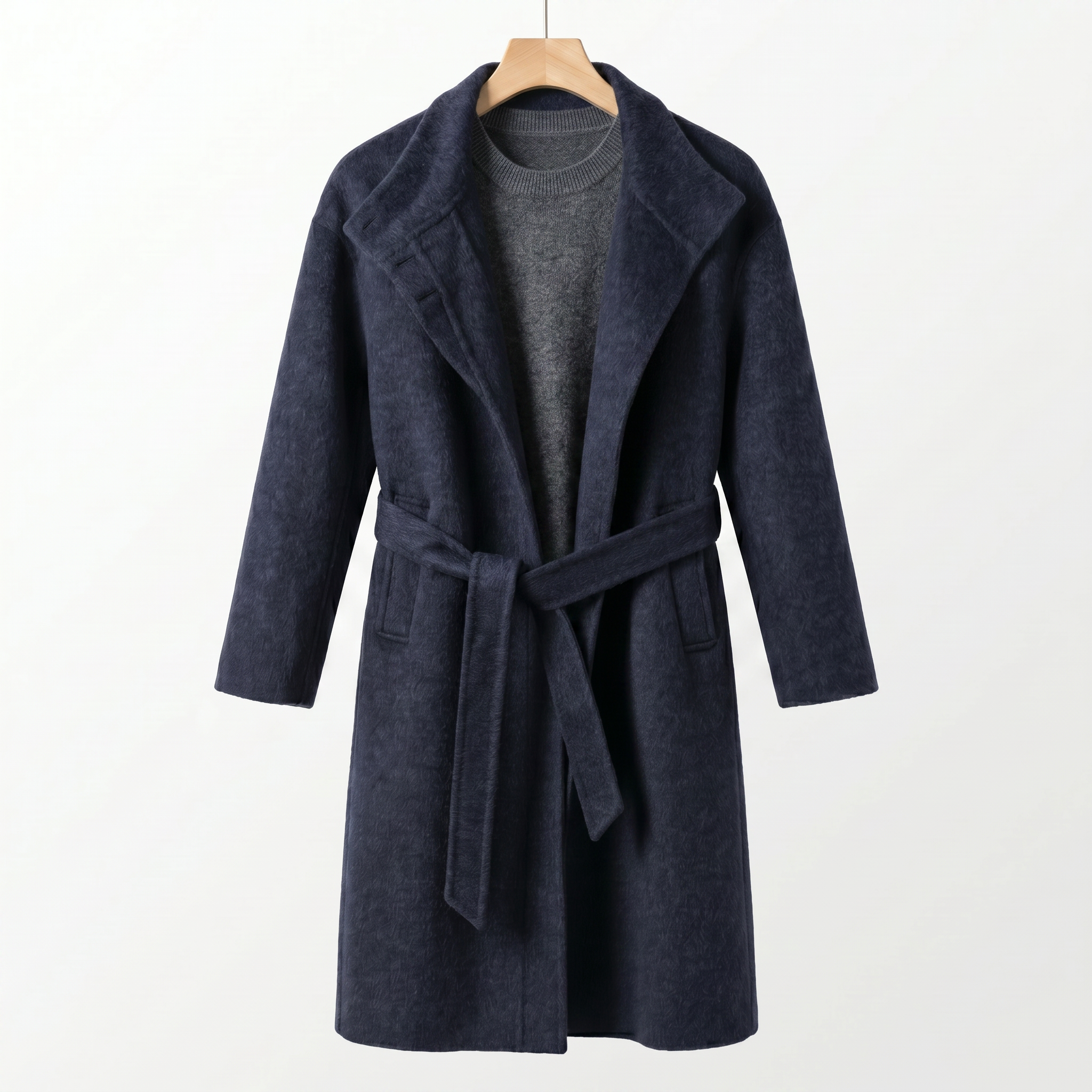 Classic Cashmere-Wool Belted Coat