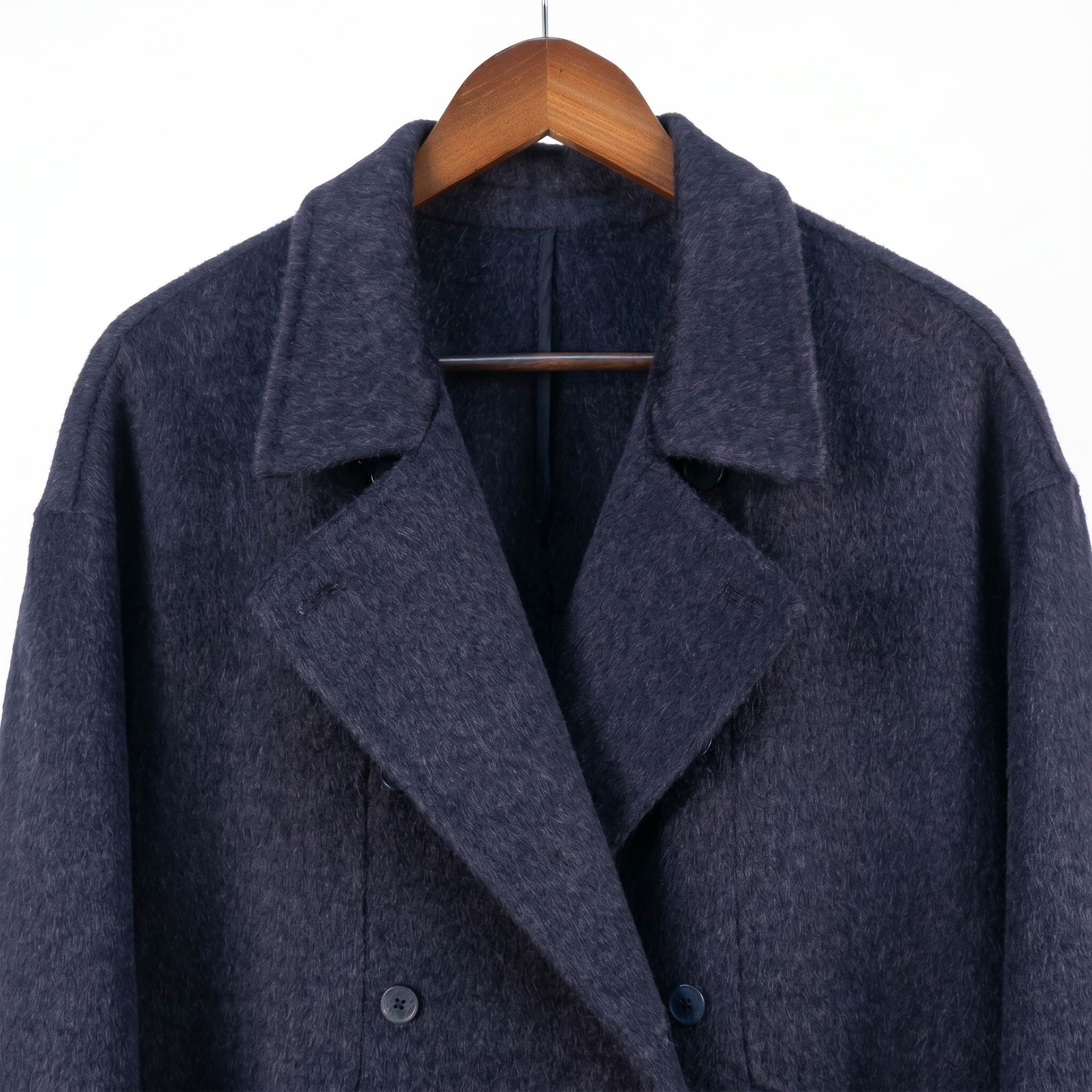 Premium Cashmere-Wool Blend Long Coat with Elegant Gathered Waist