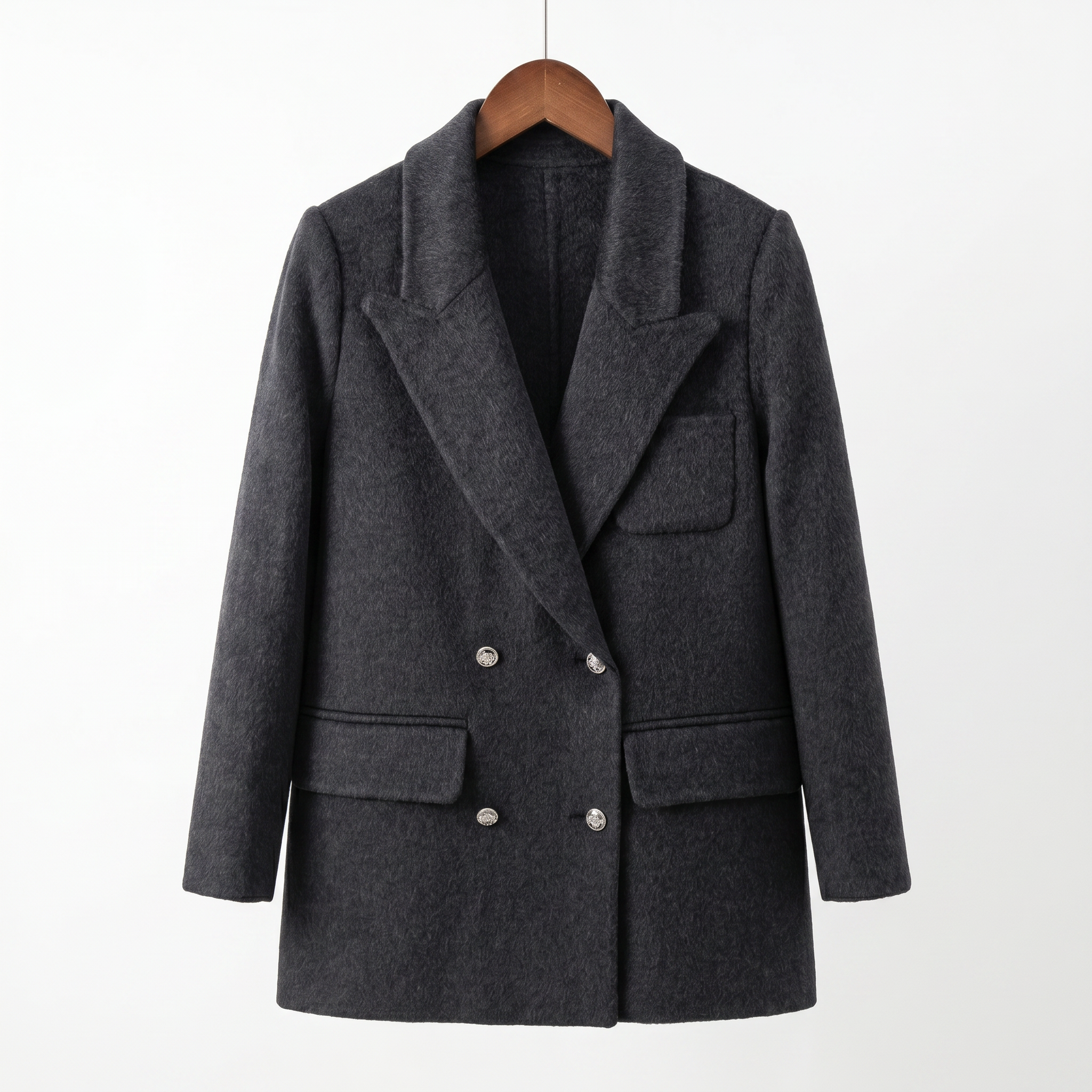 Premium Cashmere-Wool Blend Double-Breasted Coat | Elegant Minimalist Winter Outerwear