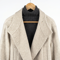 Premium Wool-Cashmere Blend Long Coat with Matching Tote