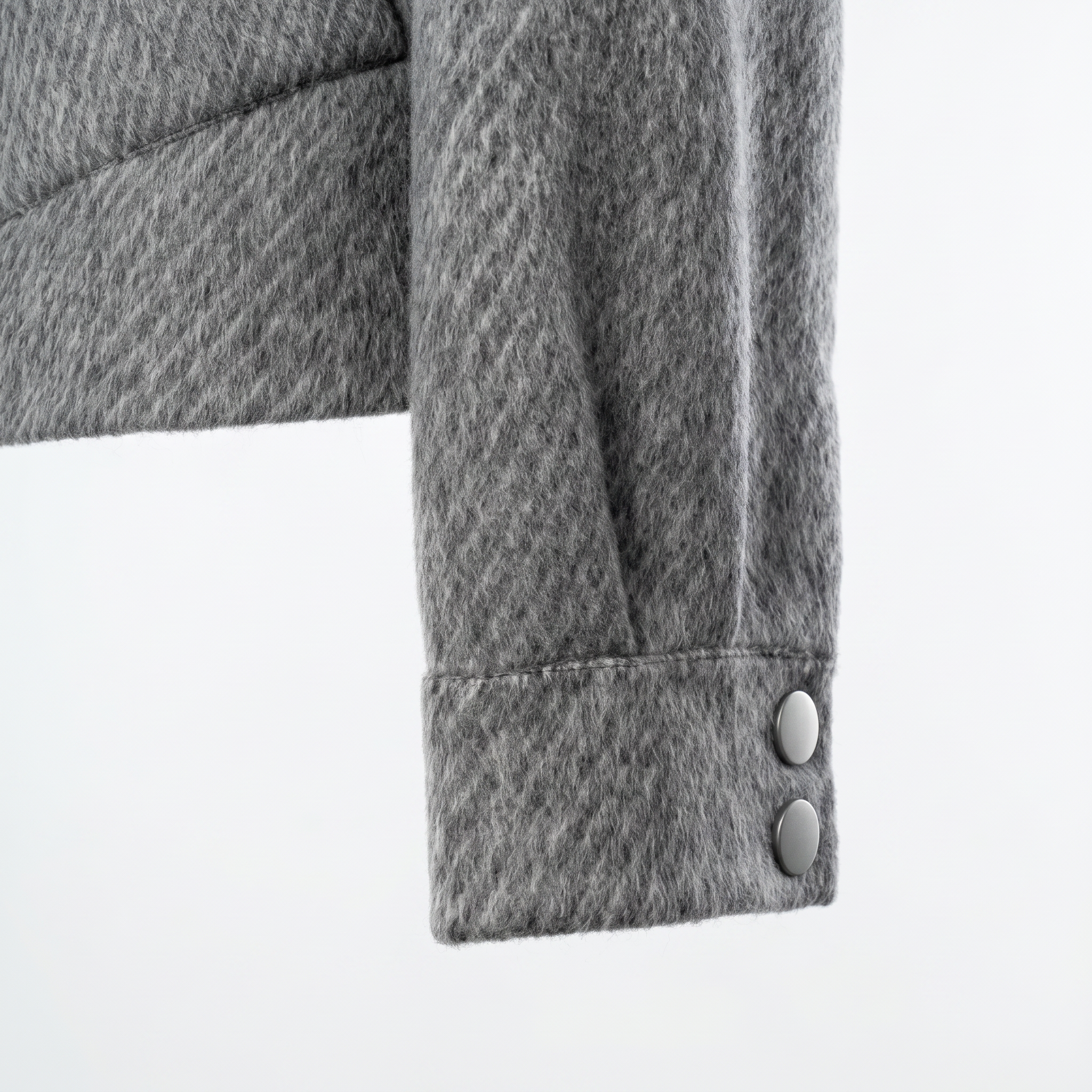 Premium Cashmere-Wool Blend Cropped Jacket with Buckle Detail