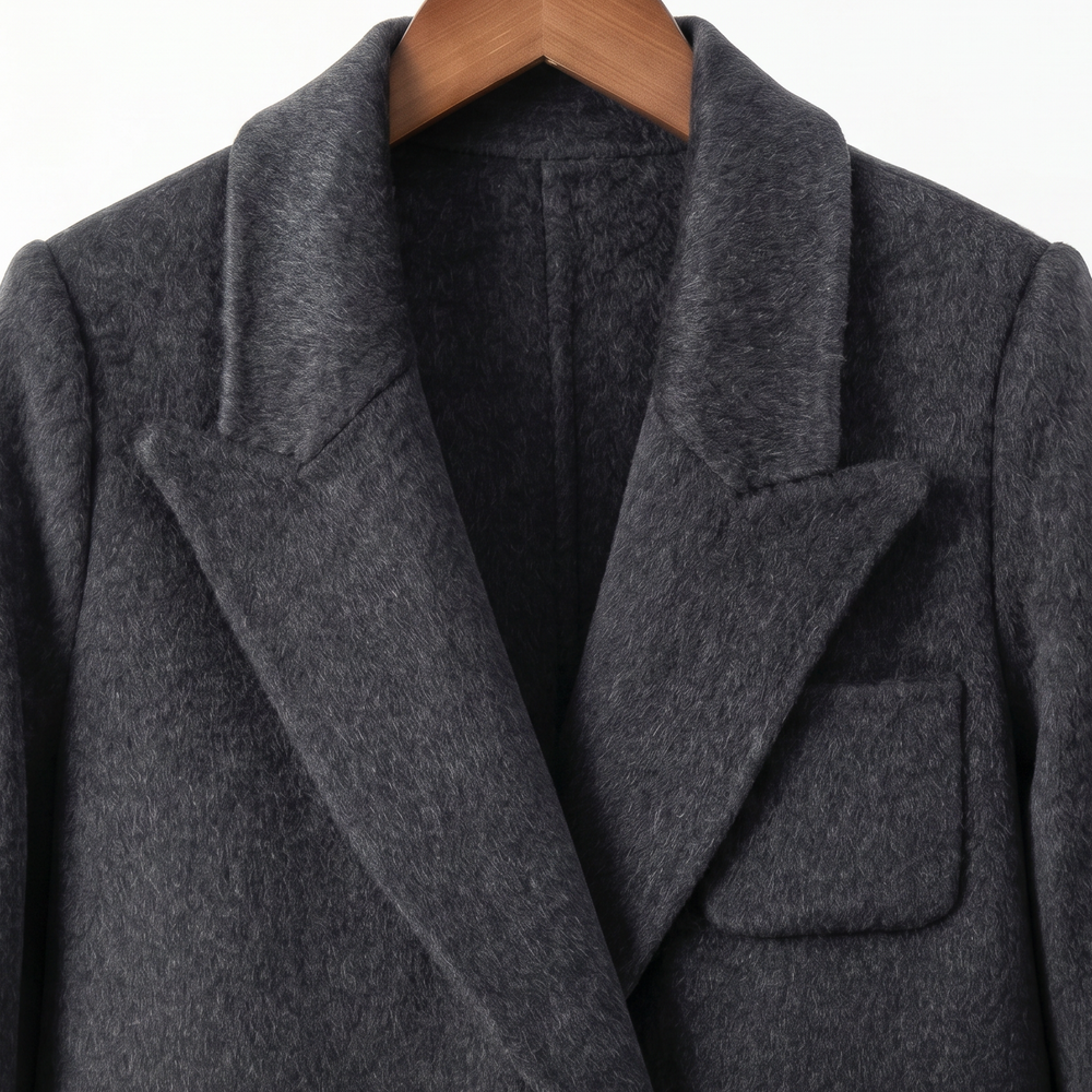 Premium Cashmere-Wool Blend Double-Breasted Coat | Elegant Minimalist Winter Outerwear