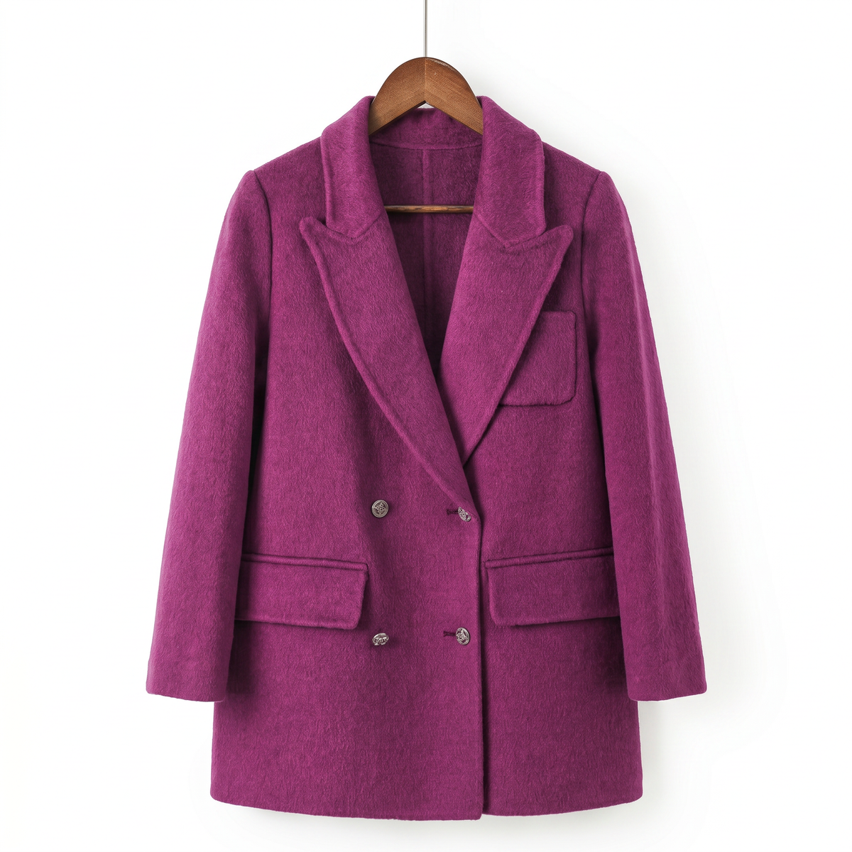 Premium Cashmere-Wool Blend Double-Breasted Coat | Elegant Minimalist Winter Outerwear