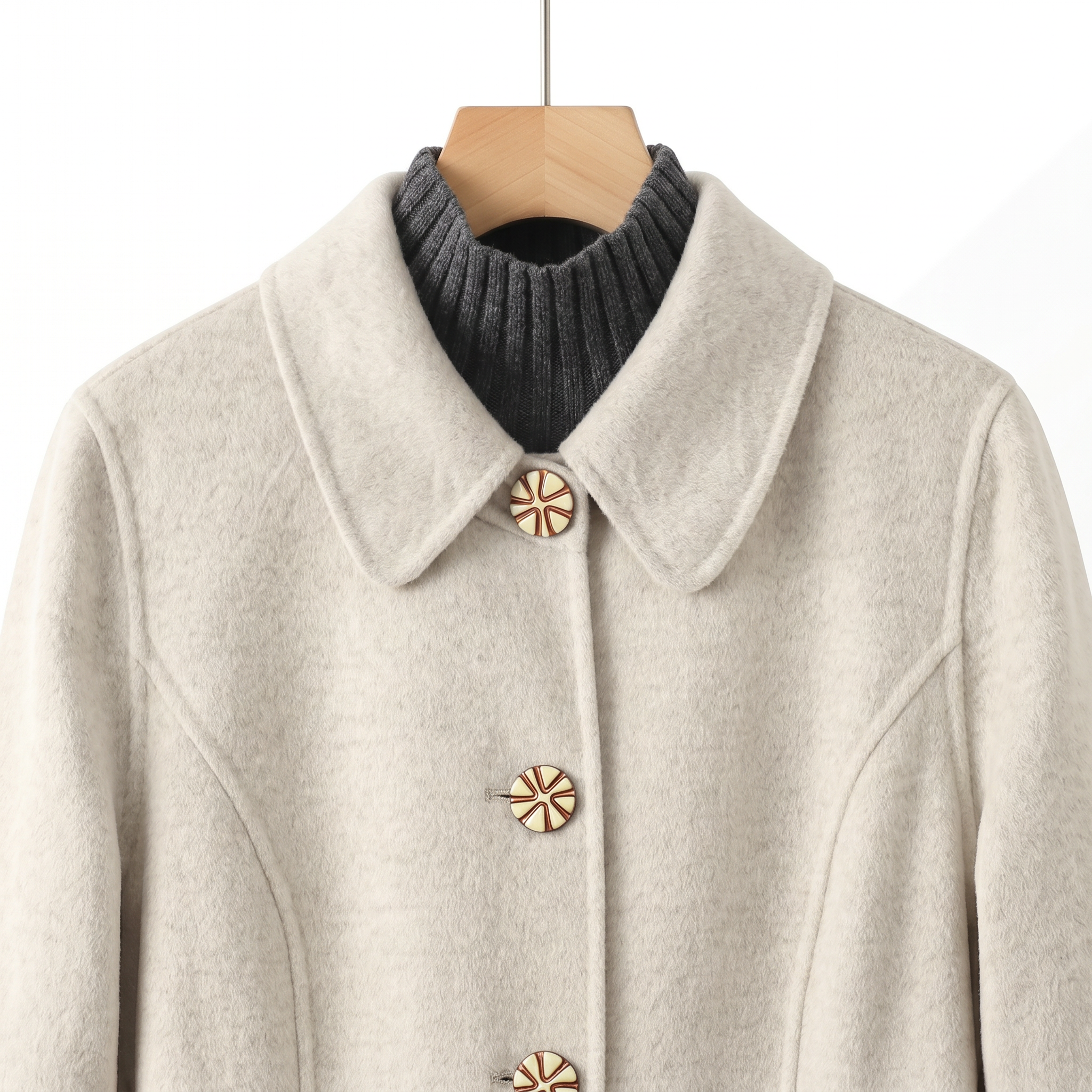Wool, Rabbit Hair & Mulberry Silk Long Coat