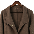 Classic Cashmere-Wool Blend Coat with Matching Bag