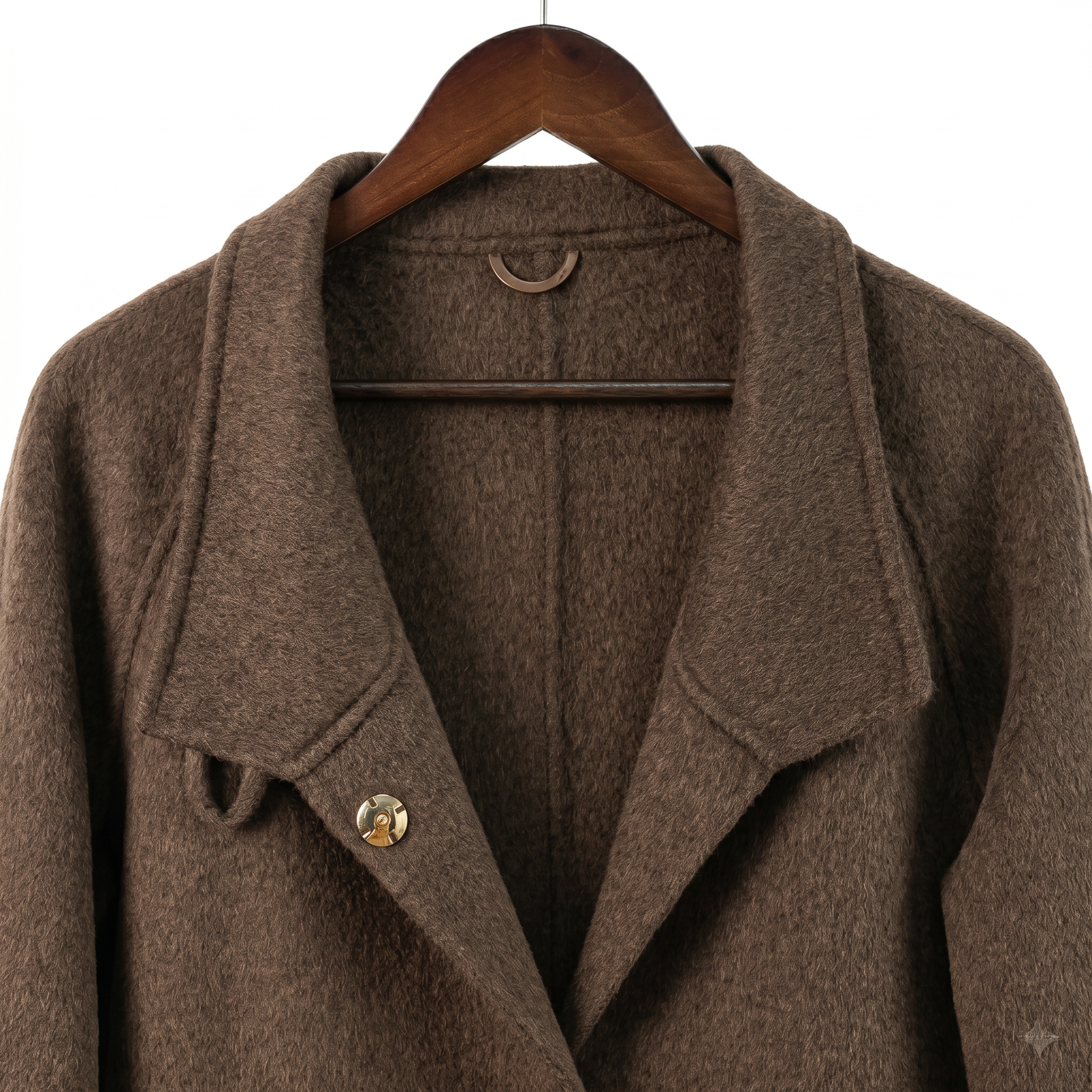 Classic Cashmere-Wool Blend Coat with Matching Bag