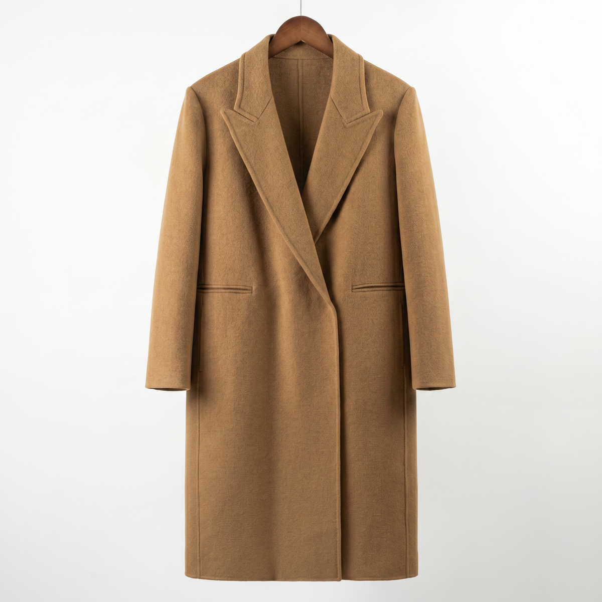Classic Wool-Camel  Blend Long Coat