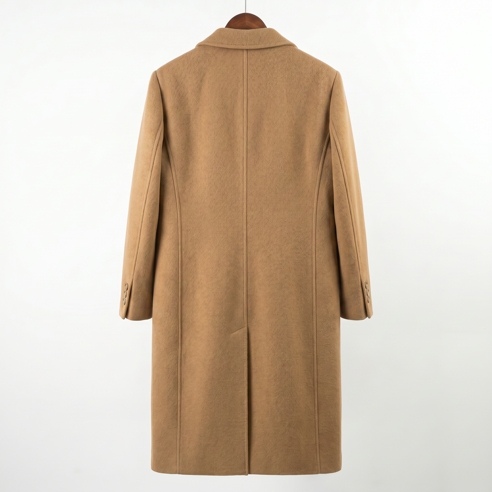Classic Wool-Camel  Blend Long Coat