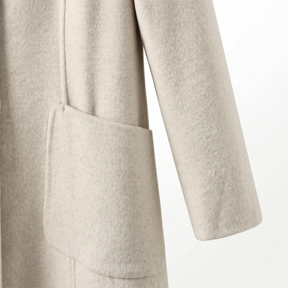 Wool, Rabbit Hair & Mulberry Silk Long Coat