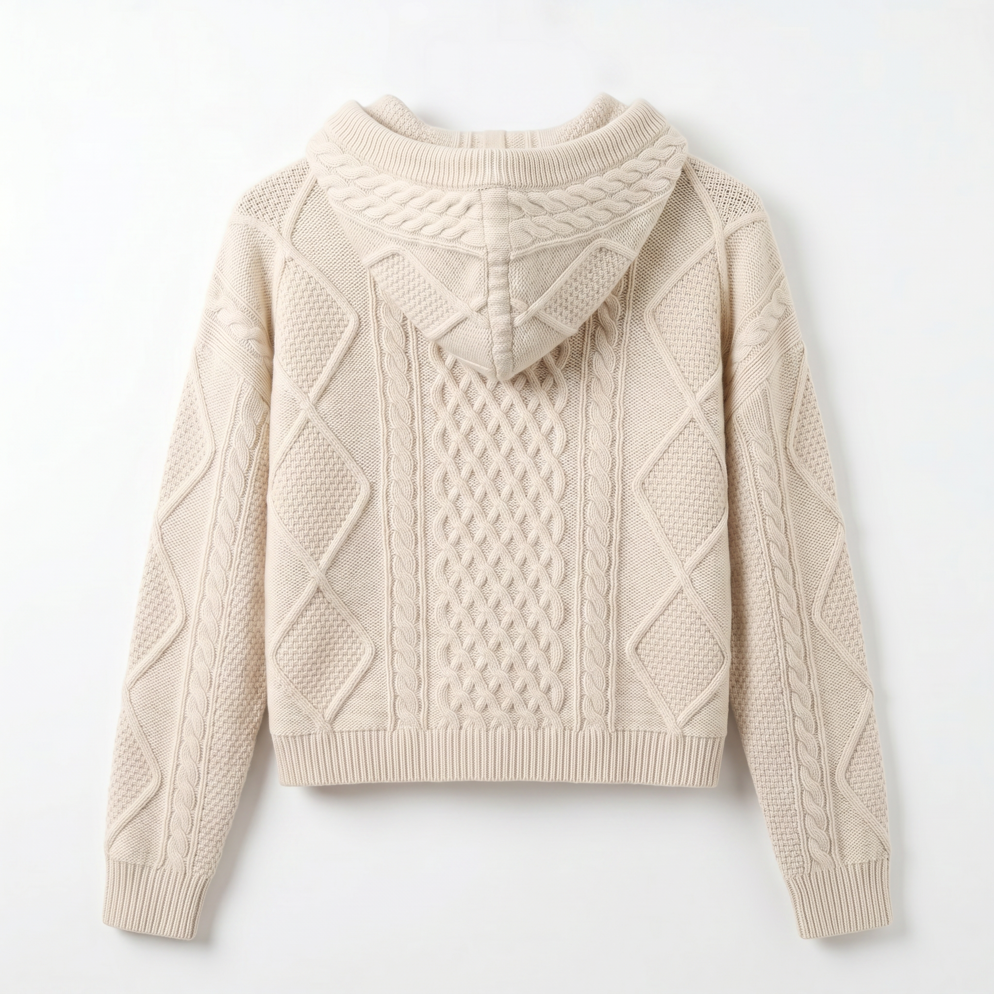 Luxury 100% Cashmere Cable-Knit Hoodie
