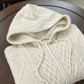 Luxury 100% Cashmere Cable-Knit Hoodie