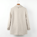 Women's Cashmere-Wool Blend Double-Breasted Coat with Embroidered Patch