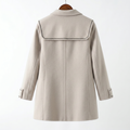 Premium 100% Australian Wool Double-Breasted Coat with Contrast Trim | Elegant Sailor Collar Outerwear