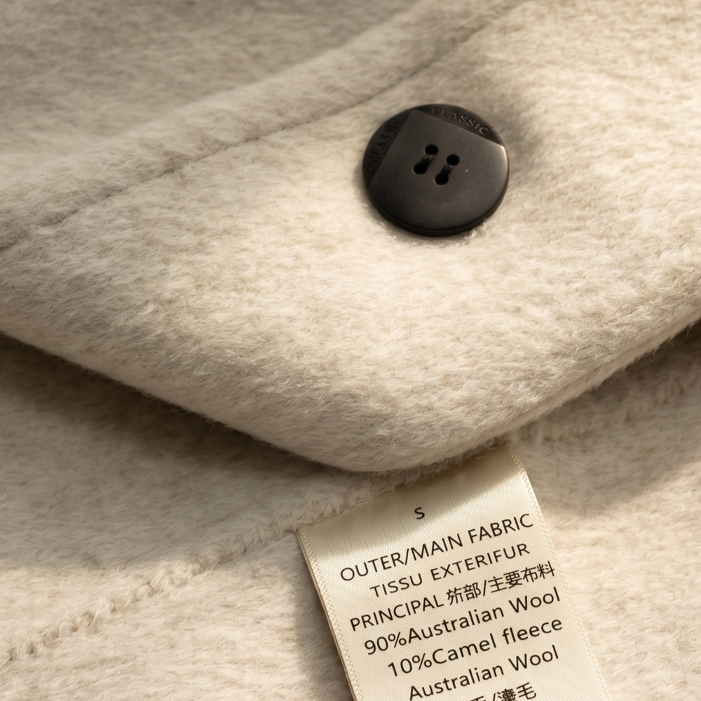 Premium 90% Australian Wool-Camel Blend Double-Breasted Coat