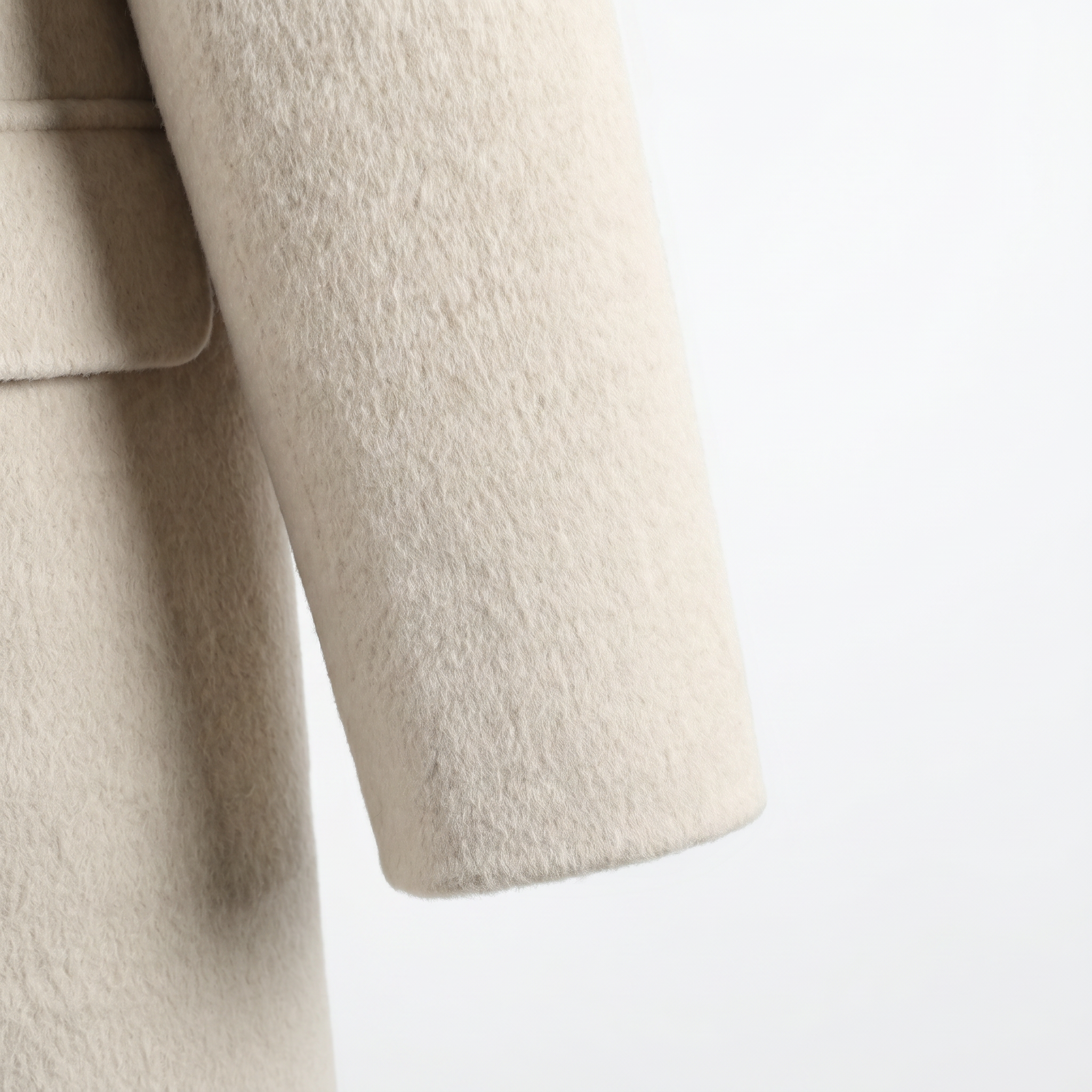 Women's Cashmere-Wool Blend Double-Breasted Coat with Embroidered Patch