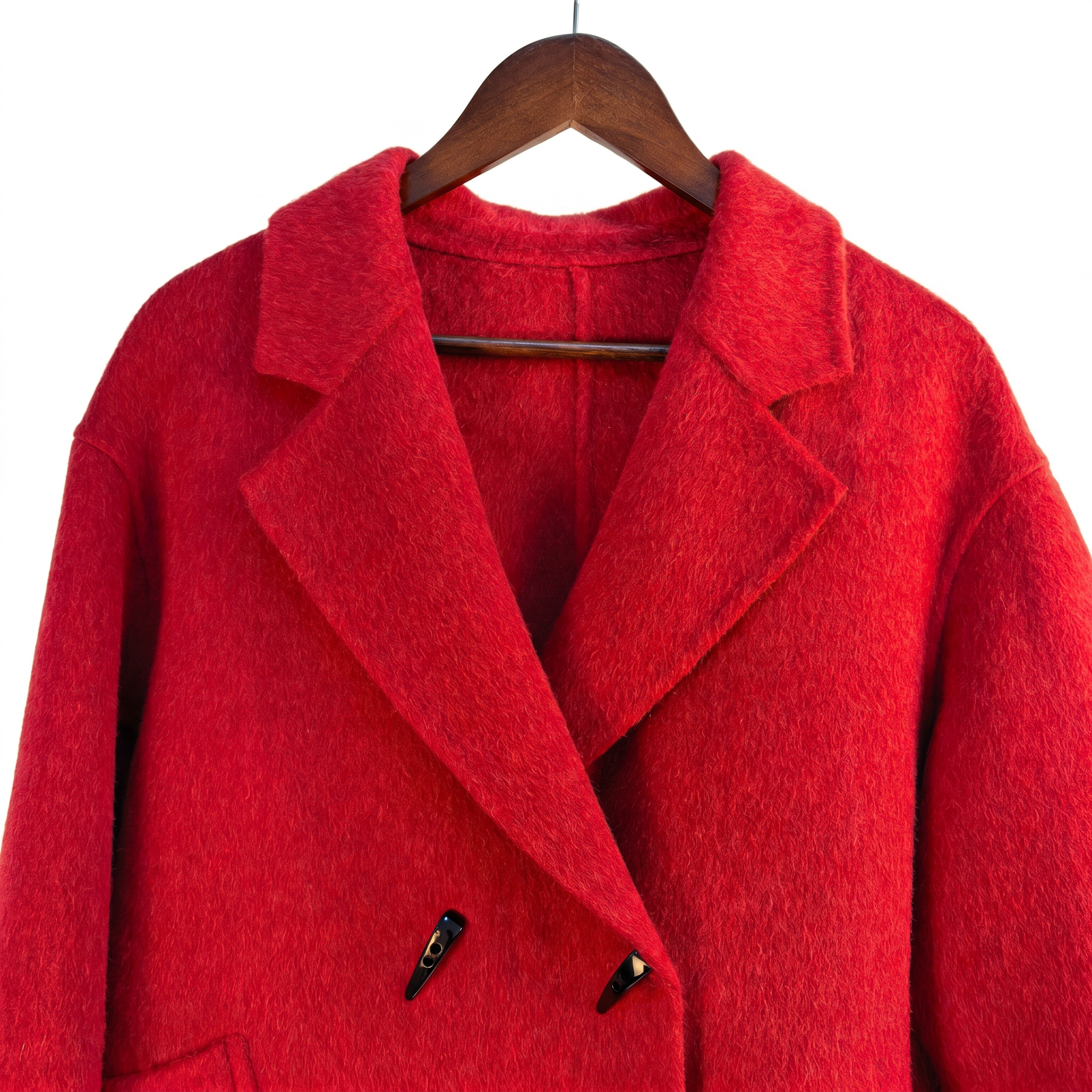 Wool & Camel Fleece Wrap Coat with Integrated Scarf